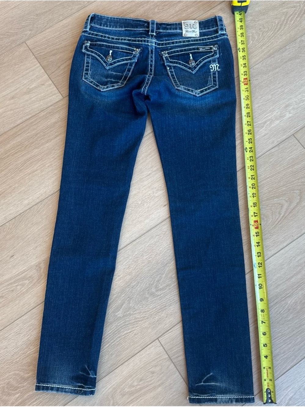 Miss Me Dark Indigo Skinny Jeans with Embellished Back Pockets